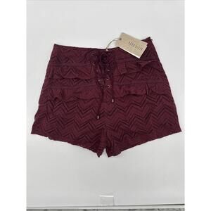 Anthropologie Moon River Women's Shorts Small Maroon Boho Layered